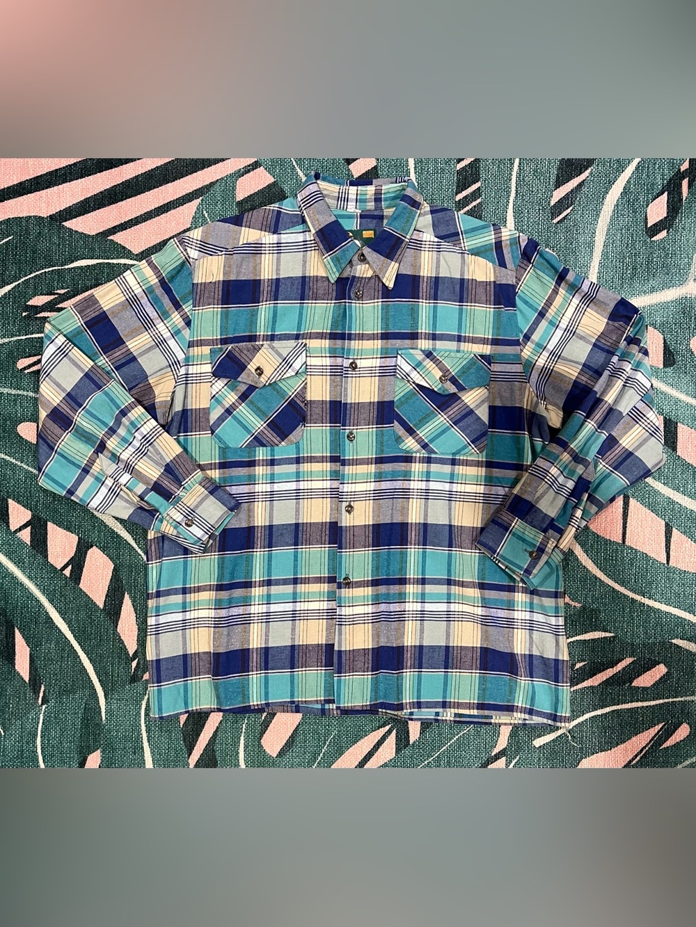 Unknown Brand Japanese Button Up  Flannel Long Sleeve Shirt